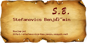 Stefanovics Benjámin névjegykártya